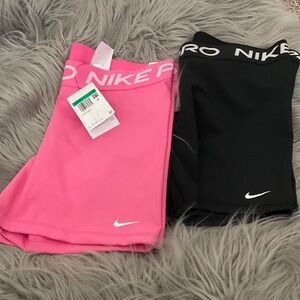 Nike Pro Black and Pink Athletic Shorts